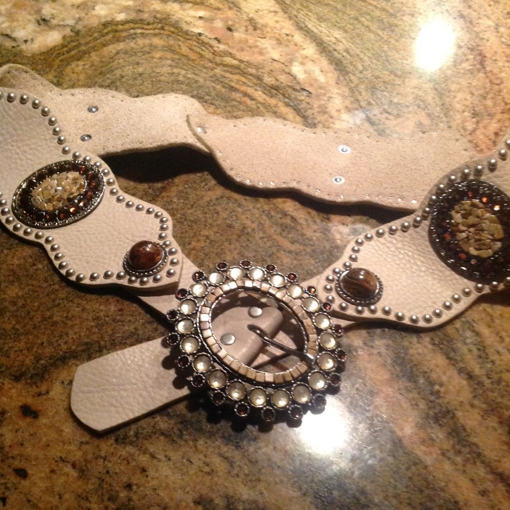 New leather jeweled belt